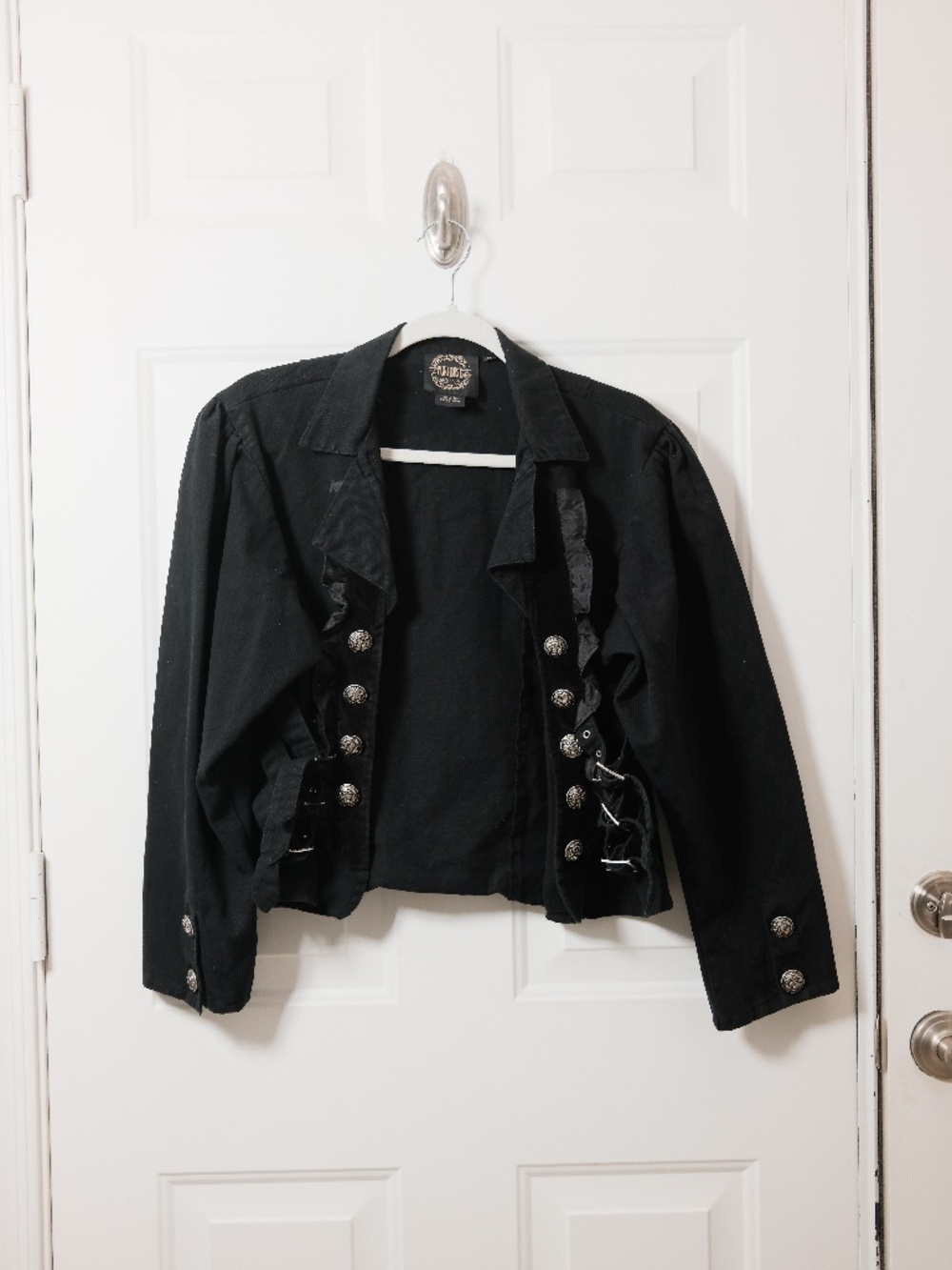 FUNHOUSE 90s y2k goth black parade marching band buckle jacket - Size 1X